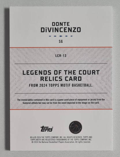 Donte DiVincenzo - 2024 Topps Motif NBA Basketball Legends of the Court #SG/LCR-13 /Game Worn Memorabilia /25