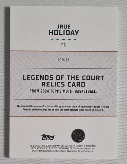Jrue Holiday - 2024 Topps Motif NBA Basketball Legends of the Court #SG/LCR-22 /Game Worn Memorabilia /49