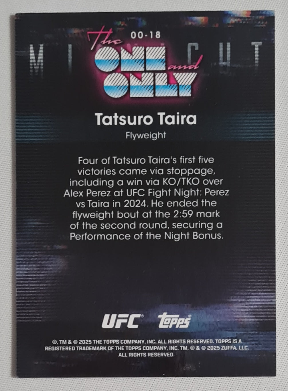 Tatsuro Taira - 2025 Topps UFC Fighter Flyweight The One and Only #00-18 /75