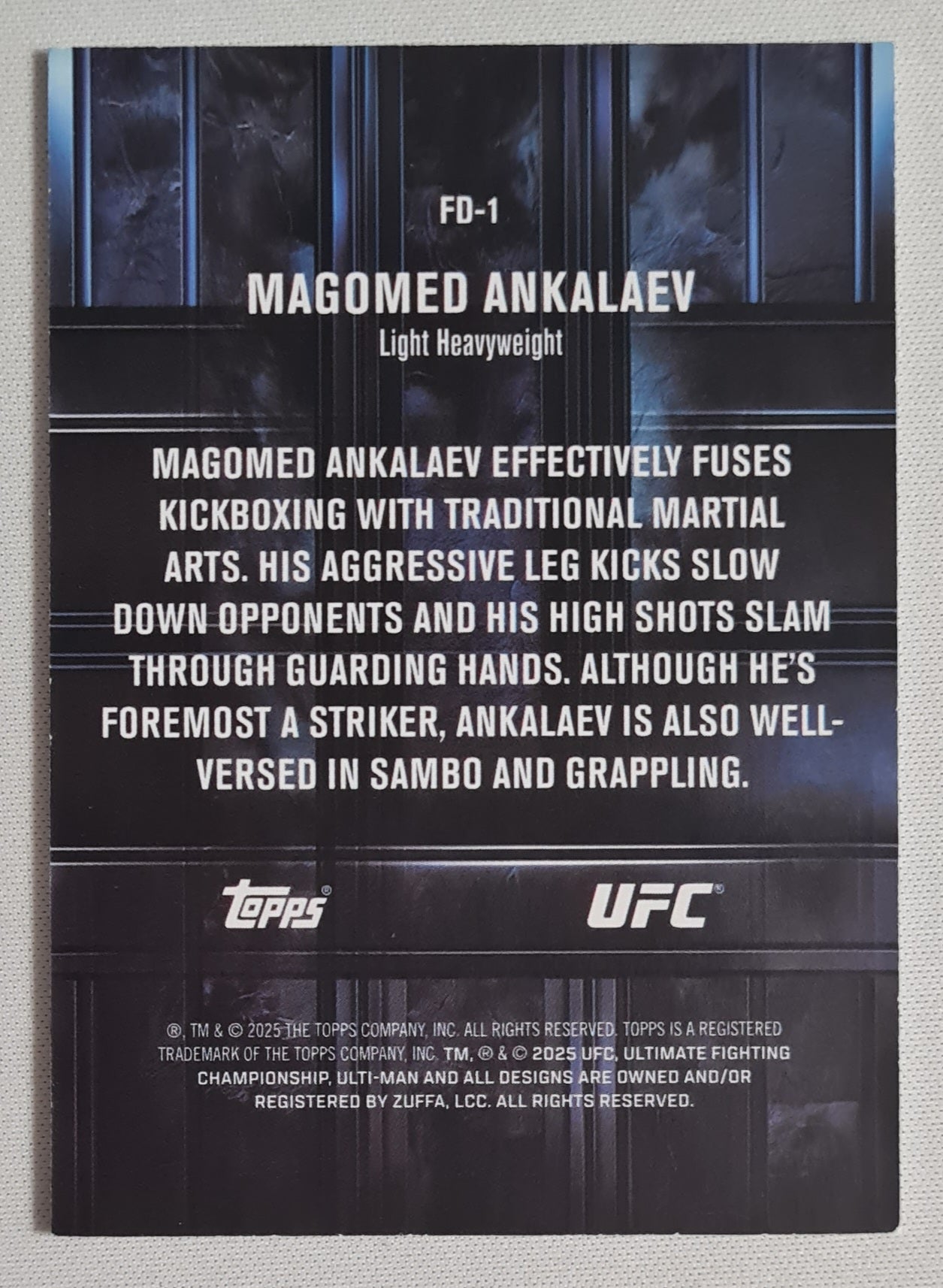 Magomed Ankalaev - 2025 Topps UFC Fighter Light Heavyweight DNA KO Fighter #FD-1 /99