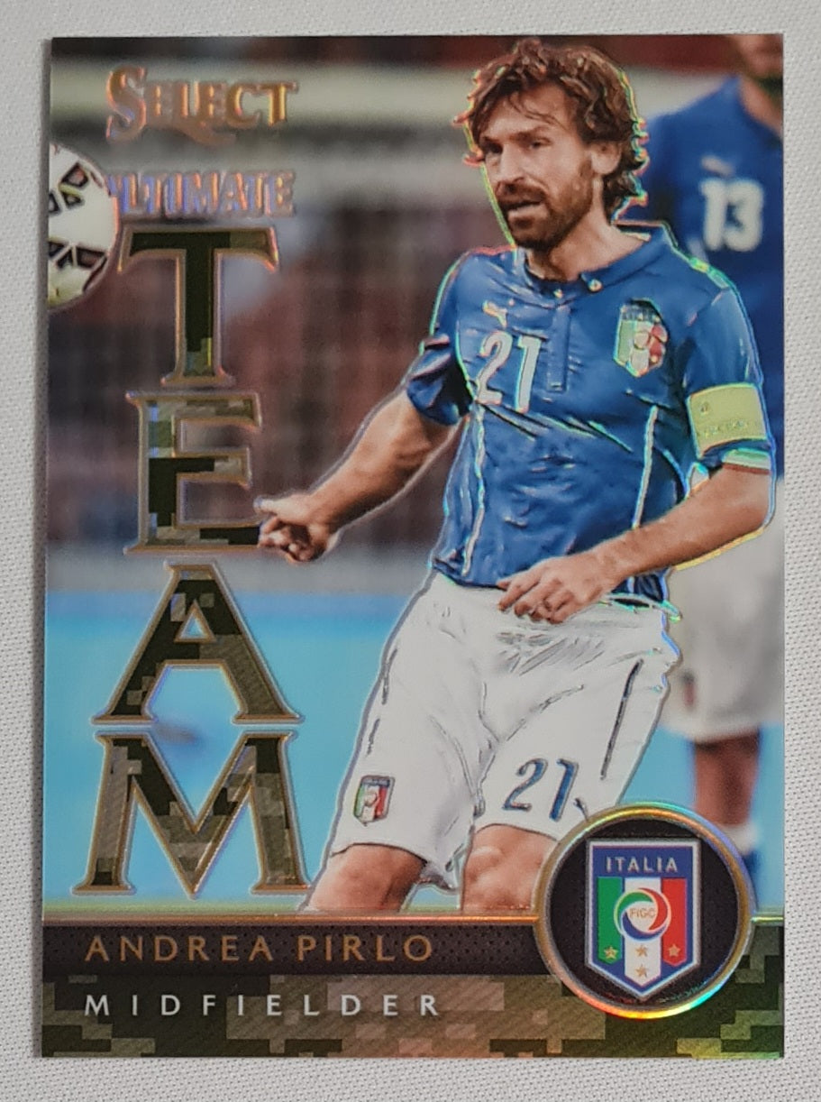 Andrea Pirlo - 2015/26 Panini Select Soccer Ultimate Team Italia #9 Camo Refractor /249