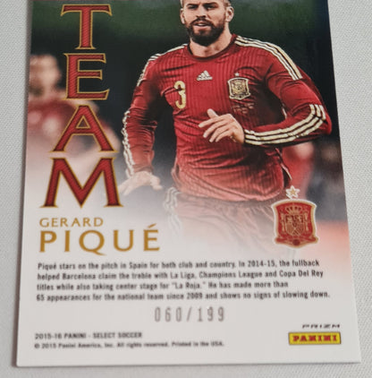 Gerard Pique - 2015/26 Panini Select Soccer Ultimate Team Italia #9 Red Refractor /199