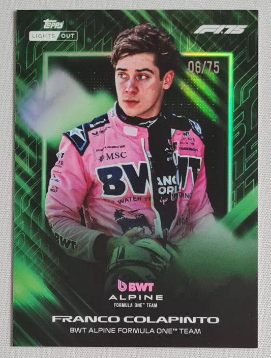 Franco Colapinto - 2025 Topps Formula One Racing BWT Alpine Formula One Team - Lights Out /75