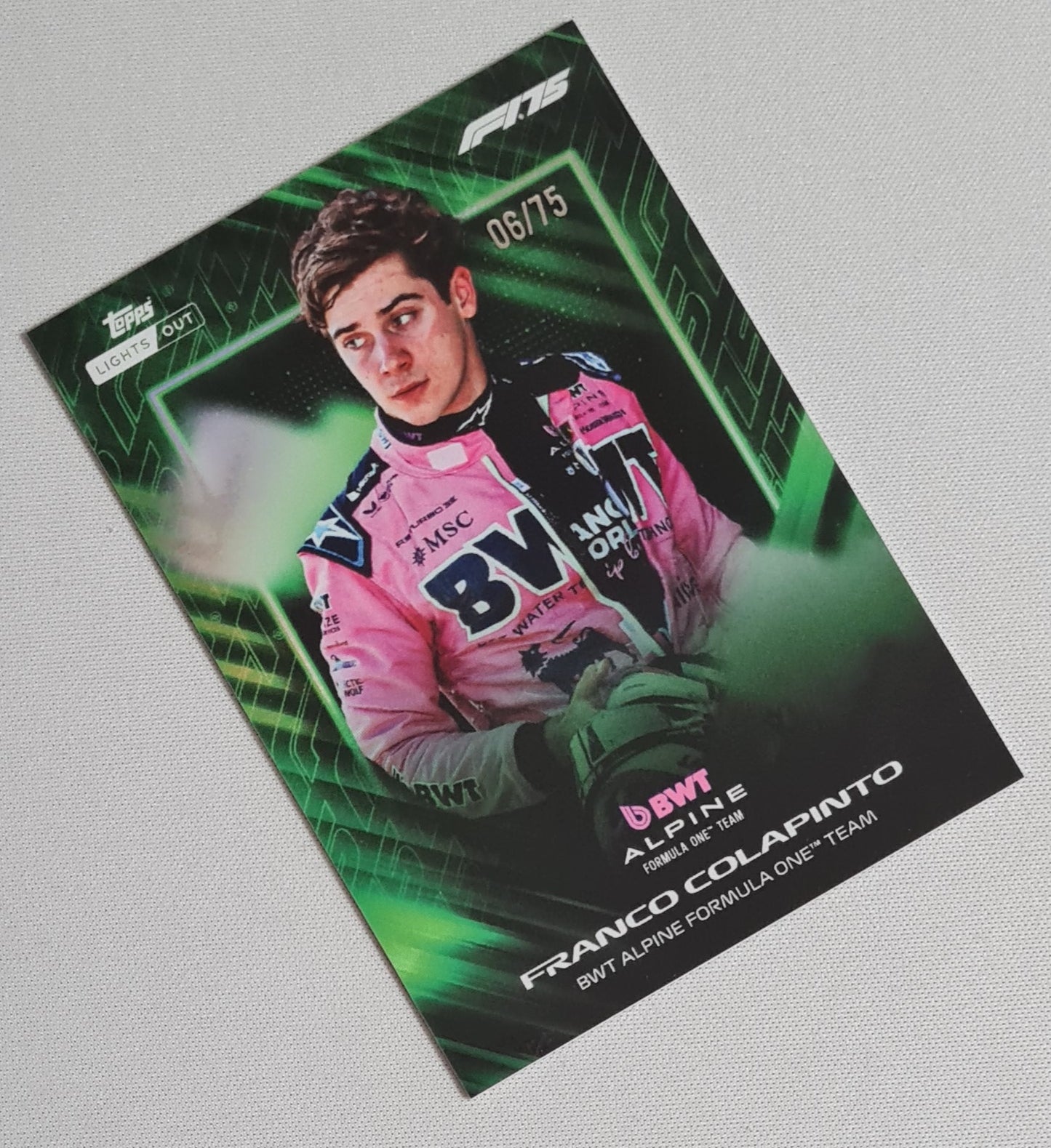 Franco Colapinto - 2025 Topps Formula One Racing BWT Alpine Formula One Team - Lights Out /75