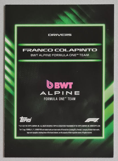 Franco Colapinto - 2025 Topps Formula One Racing BWT Alpine Formula One Team - Lights Out /75