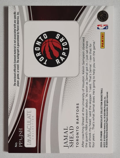 Jamal Shead - 2024/25 Panini Immaculate Collection Basketball NBA Toronto Raptors #PPA-JSH /25 /Auto