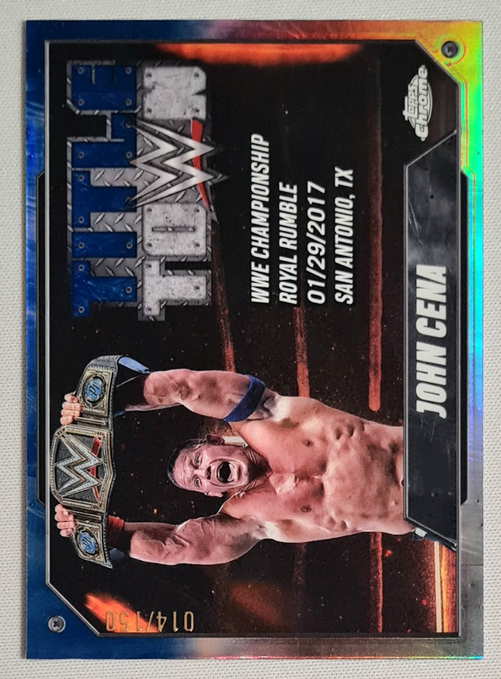 John Cena - 2025 Topps Chrome WWE Wrestling TITLE TOWN #TT-JCN /150