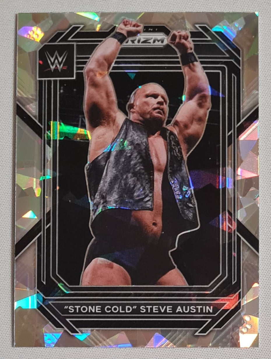 "Stone Cold" Steve Austin - 2023 Panini Prizm WWE Wrestling Legends #197 Crackd Ice