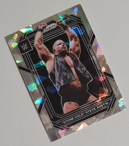 "Stone Cold" Steve Austin - 2023 Panini Prizm WWE Wrestling Legends #197 Crackd Ice