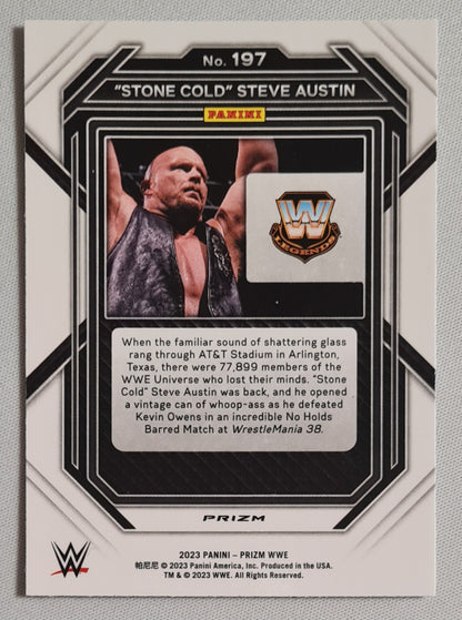 "Stone Cold" Steve Austin - 2023 Panini Prizm WWE Wrestling Legends #197 Crackd Ice