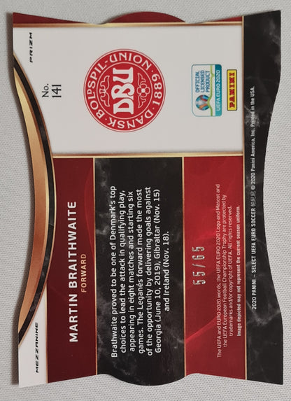 Martin Braithwaite - 2020 Panini Select UEFA Euro Soccer National Team Denmark (RC) #141 Mezzanine /65
