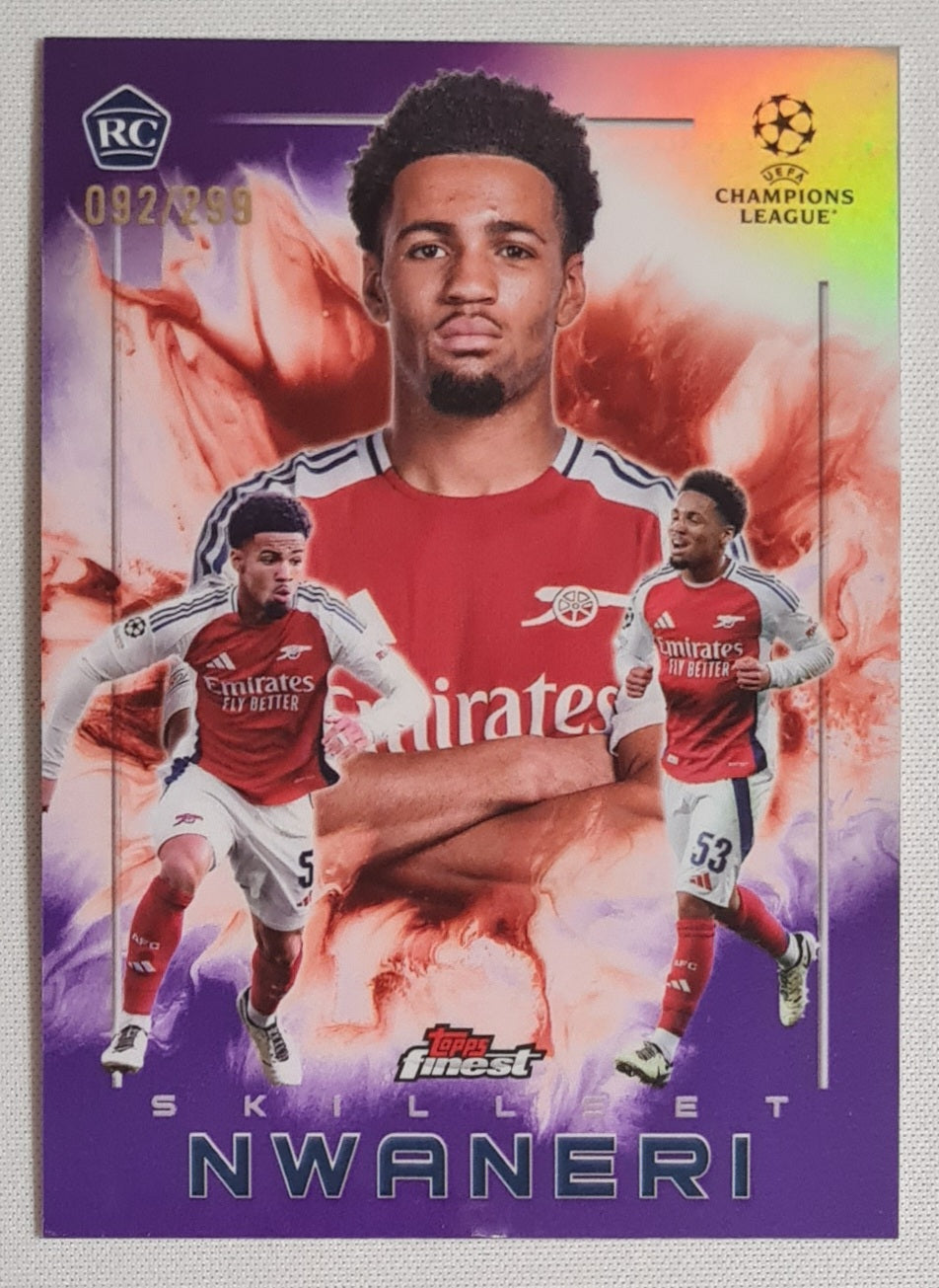 Ethan Nwaneri - 2025 Topps SKILLSET Arsenal FC (RC) #SK-11 /299 Purple Refractor