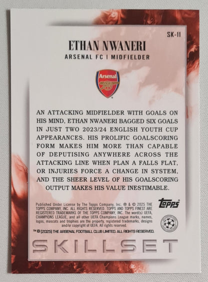 Ethan Nwaneri - 2025 Topps SKILLSET Arsenal FC (RC) #SK-11 /299 Purple Refractor
