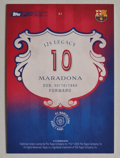 Maradona - 2025 Topps FC Barcelona (1899/2024) 125 Legacy Set Card #41