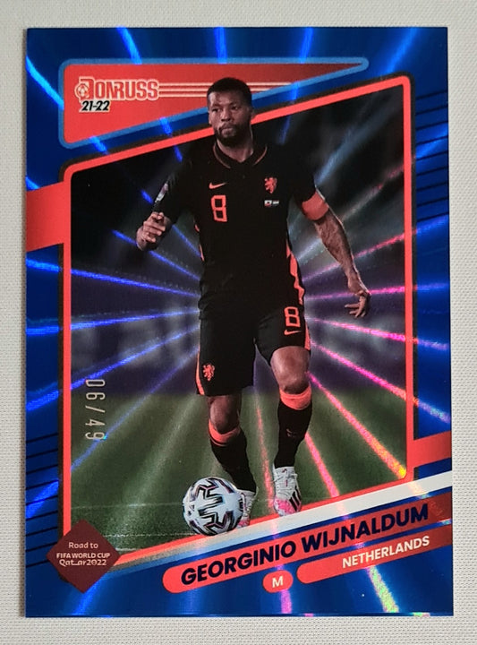 Georginio Wijnaldum - 2021/22 Panini Donruss Soccer KNVB Road to World Cup Qatar 2022 #99 Holo Blue Laser /49