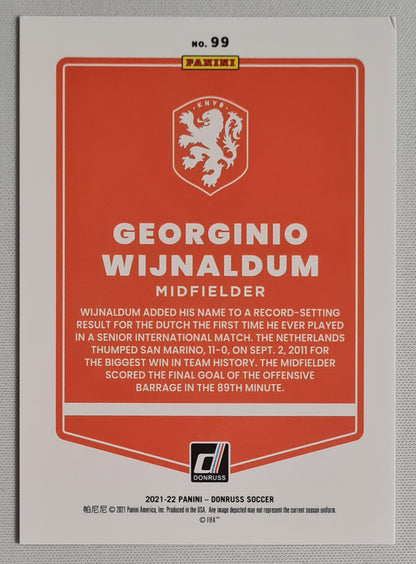 Georginio Wijnaldum - 2021/22 Panini Donruss Soccer KNVB Road to World Cup Qatar 2022 #99 Holo Blue Laser /49
