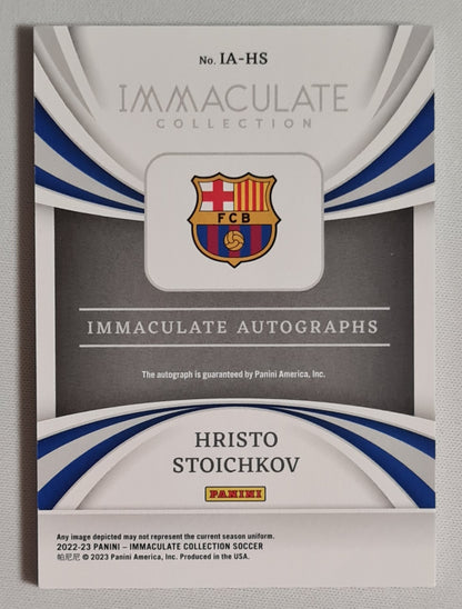 Hristo Stoichkov - 2022/23 Panini Immaculate Collection Soccer FC Barcelona #IA-HS /99 /Auto