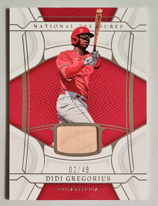 Didi Gregorius - 2022 Panini National Treasure Baseball MLB Philadelphia Phillies #91 / Game used Material /49