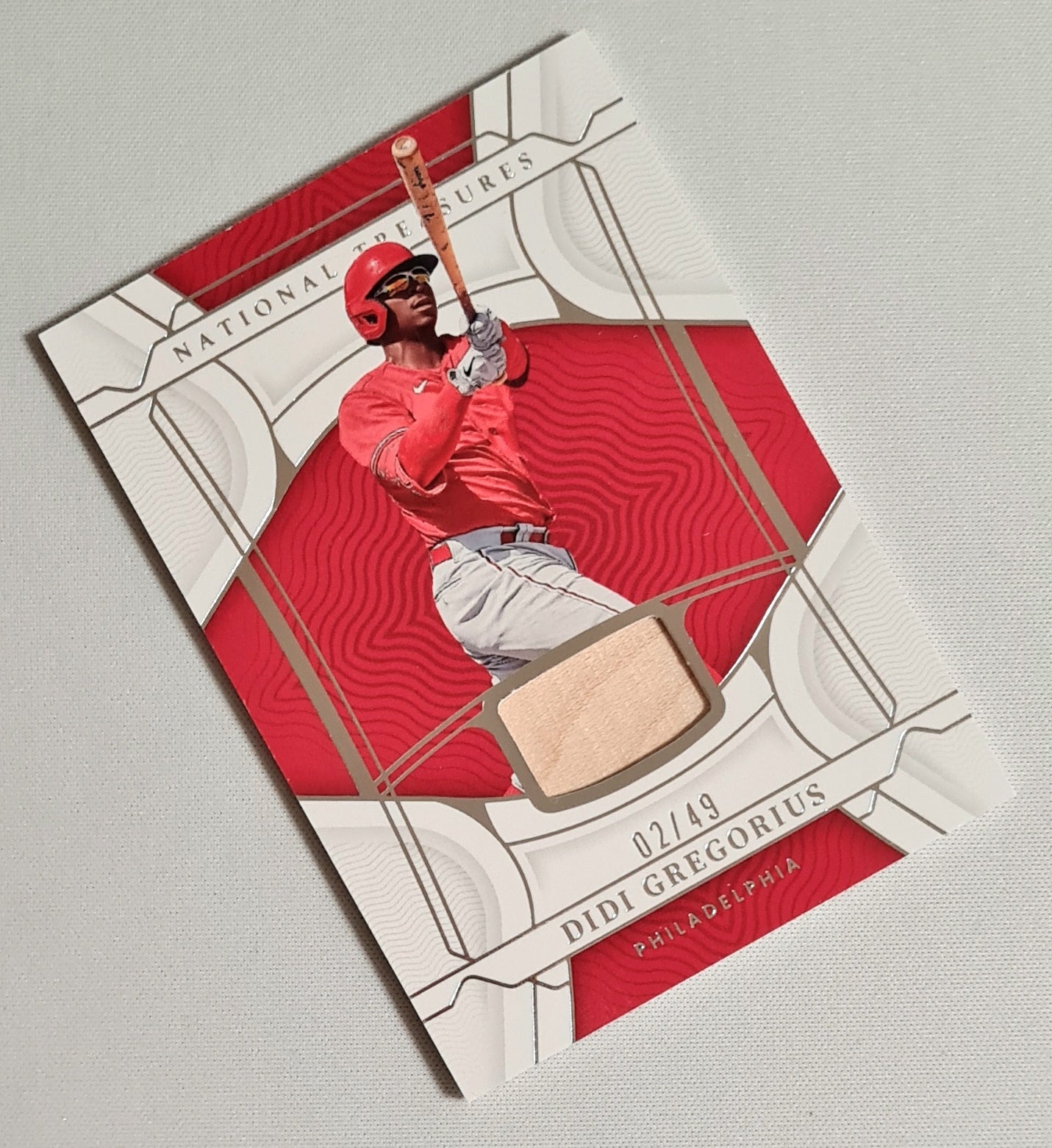 Didi Gregorius - 2022 Panini National Treasure Baseball MLB Philadelphia Phillies #91 / Game used Material /49