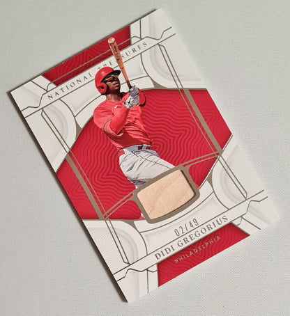 Didi Gregorius - 2022 Panini National Treasure Baseball MLB Philadelphia Phillies #91 / Game used Material /49