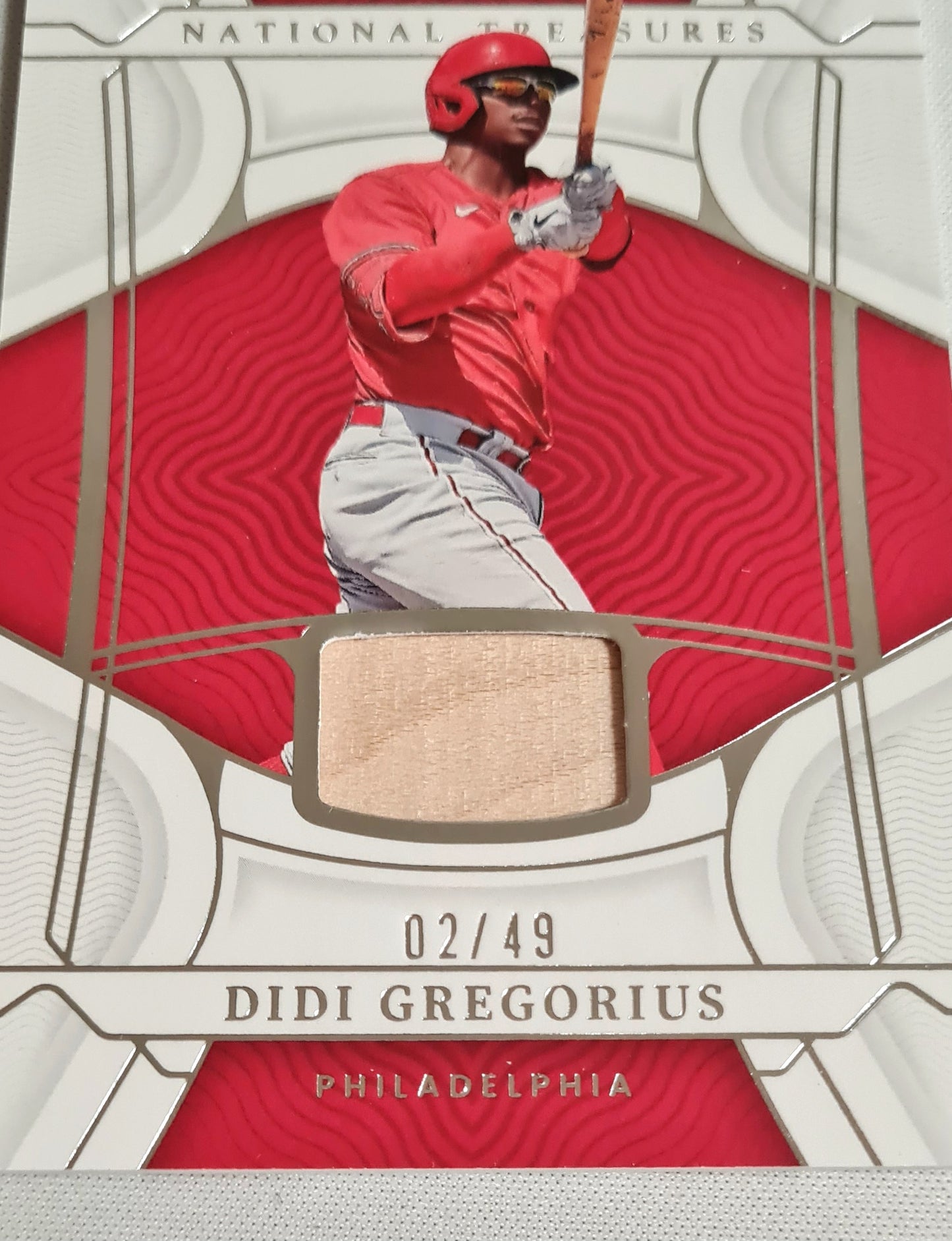 Didi Gregorius - 2022 Panini National Treasure Baseball MLB Philadelphia Phillies #91 / Game used Material /49