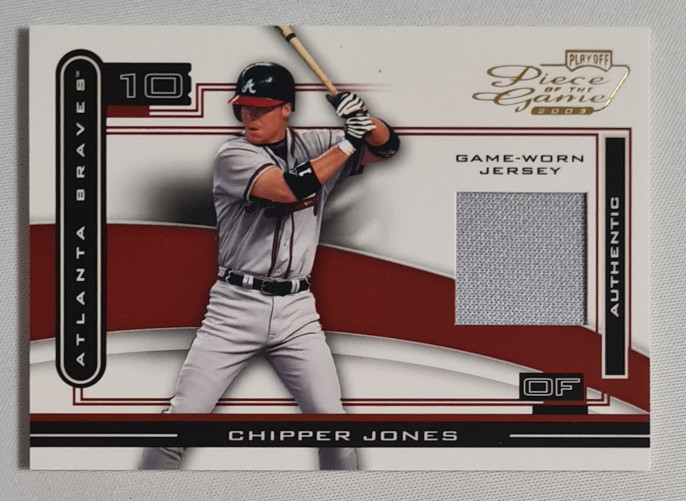 Chipper Jones - 2003 Playoff MLB Baseball Piece of the Game #POG-24 /Game-worn Jersey /Patch