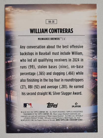 William Contreras - 2025 Topps Baseball MLB Brewers HOME FIELD ADVANTAGE #HA-30
