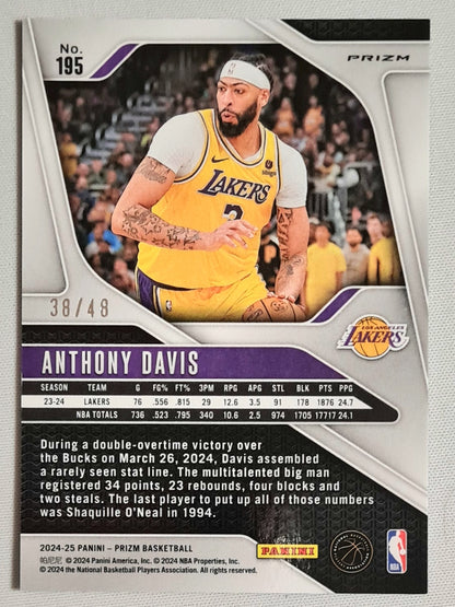 Anthony Davis - 2024/25 Panini Prizm Basketball NBA LA Lakers #195 /48 Dragon Scale Prizm