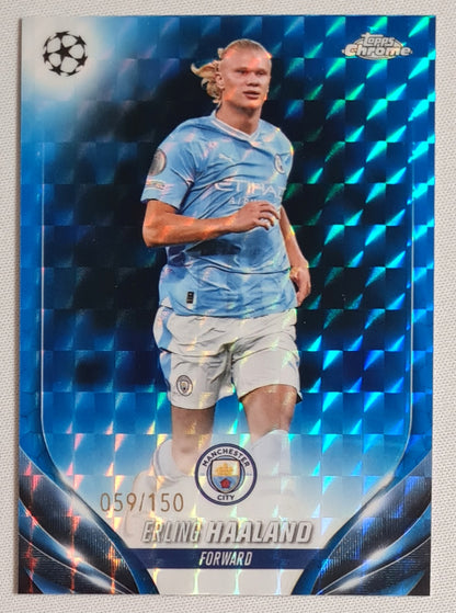 Erling Haaland - 2024 Topps Chrome Manchester City #39 Blue Gemometric /150