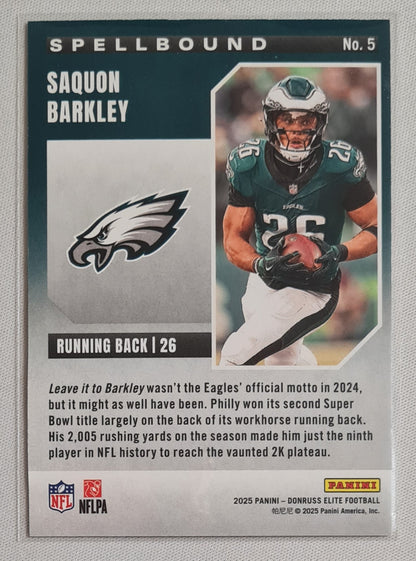 Saquon Barkley - 2025 Panini Donruss Elite Football NFL Eagles SPELLBOUND L #5 /49