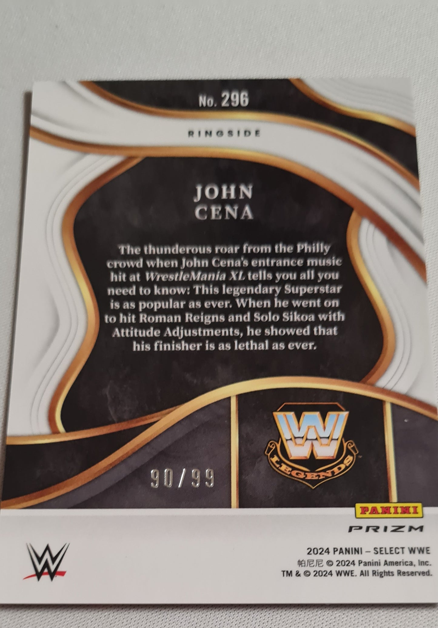 John Cena - 2024 Panini Select WWE Wrestling Legends #296 /99