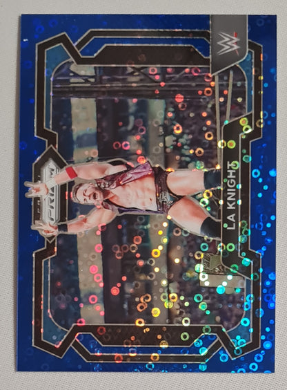 LA Knight - 2024 Panini Prizm WWE Wrestling Smack Down #23 Blue Disco /25