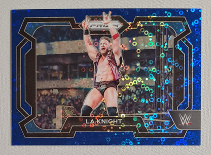 LA Knight - 2024 Panini Prizm WWE Wrestling Smack Down #23 Blue Disco /25