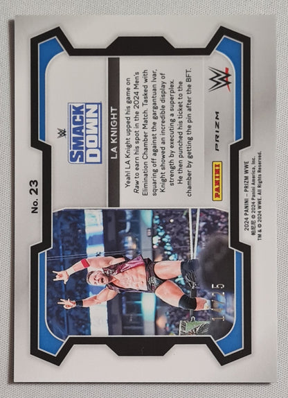 LA Knight - 2024 Panini Prizm WWE Wrestling Smack Down #23 Blue Disco /25