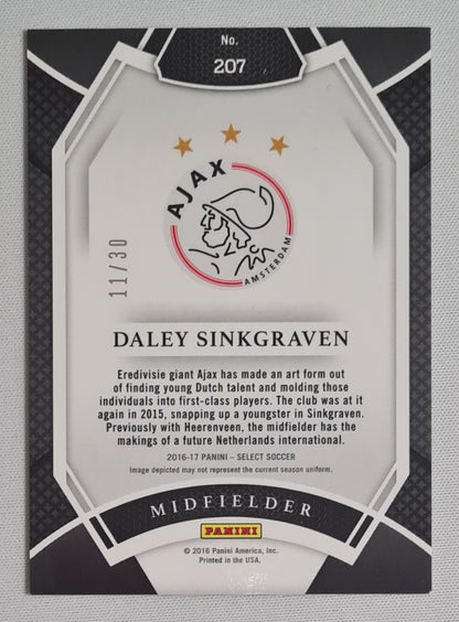 Daley Sinkgraven - 2016 Panini Select AFC Ajax #207 Field level Tie-Dye /30