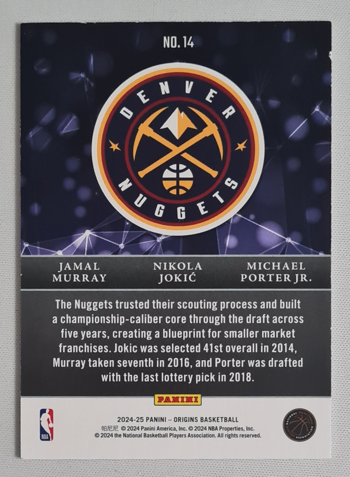 Jamal Murray, Nikola Jokic, Michael Porter Jr. - 2024/25 Panini Origins Basketball NUCLEUS NBA Denver Nuggets #14