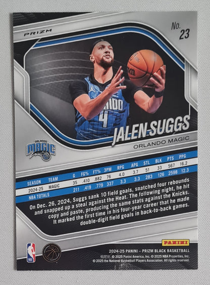 Jalen Suggs - 2024/25 Panini Black Prizm Basketball NBA Orlando Magic #23