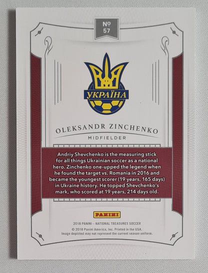 Oleksandr Zinchenko - 2018 Panini National Treasures Soccer National Team Ukraine #57 /50