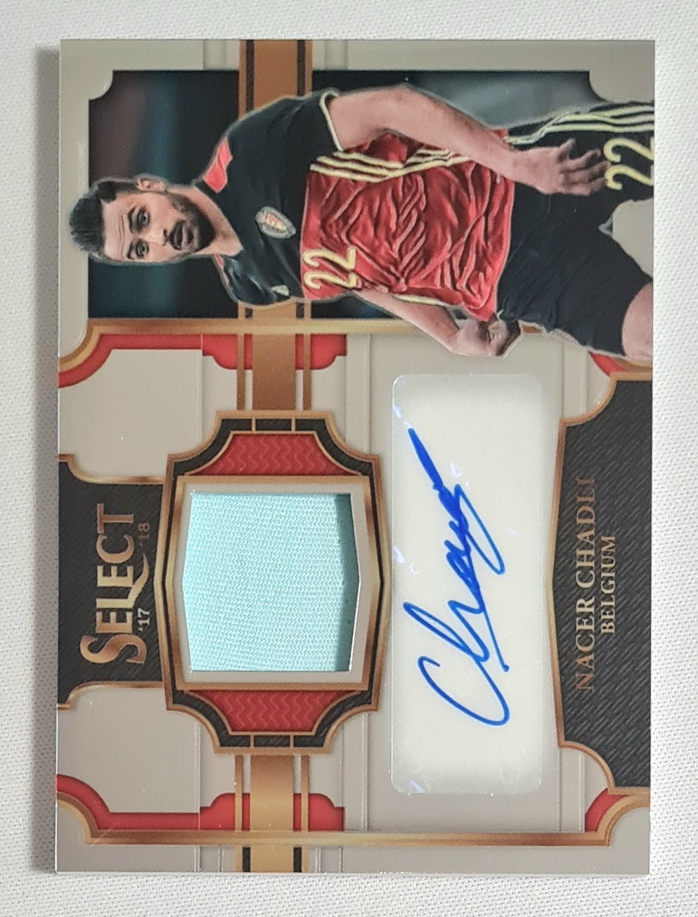 Nacer Chadli - 2017/18 Panini Select Soccer National Team Belgium #JA-NC / Patch /149 / Auto