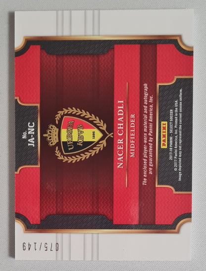 Nacer Chadli - 2017/18 Panini Select Soccer National Team Belgium #JA-NC / Patch /149 / Auto