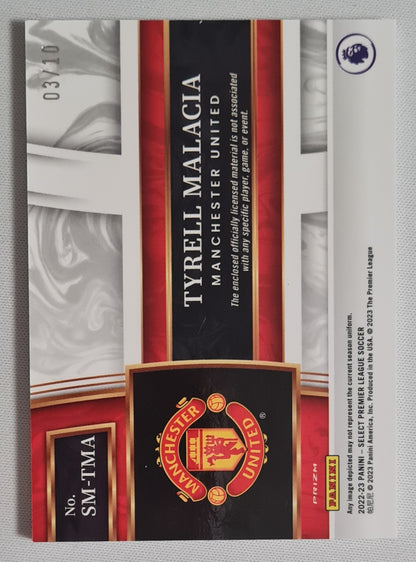 Tyrell Malacia - 2022/23 Panini Select Premier League Soccer Prizm Manchester United #SM-TMA /Patch /10
