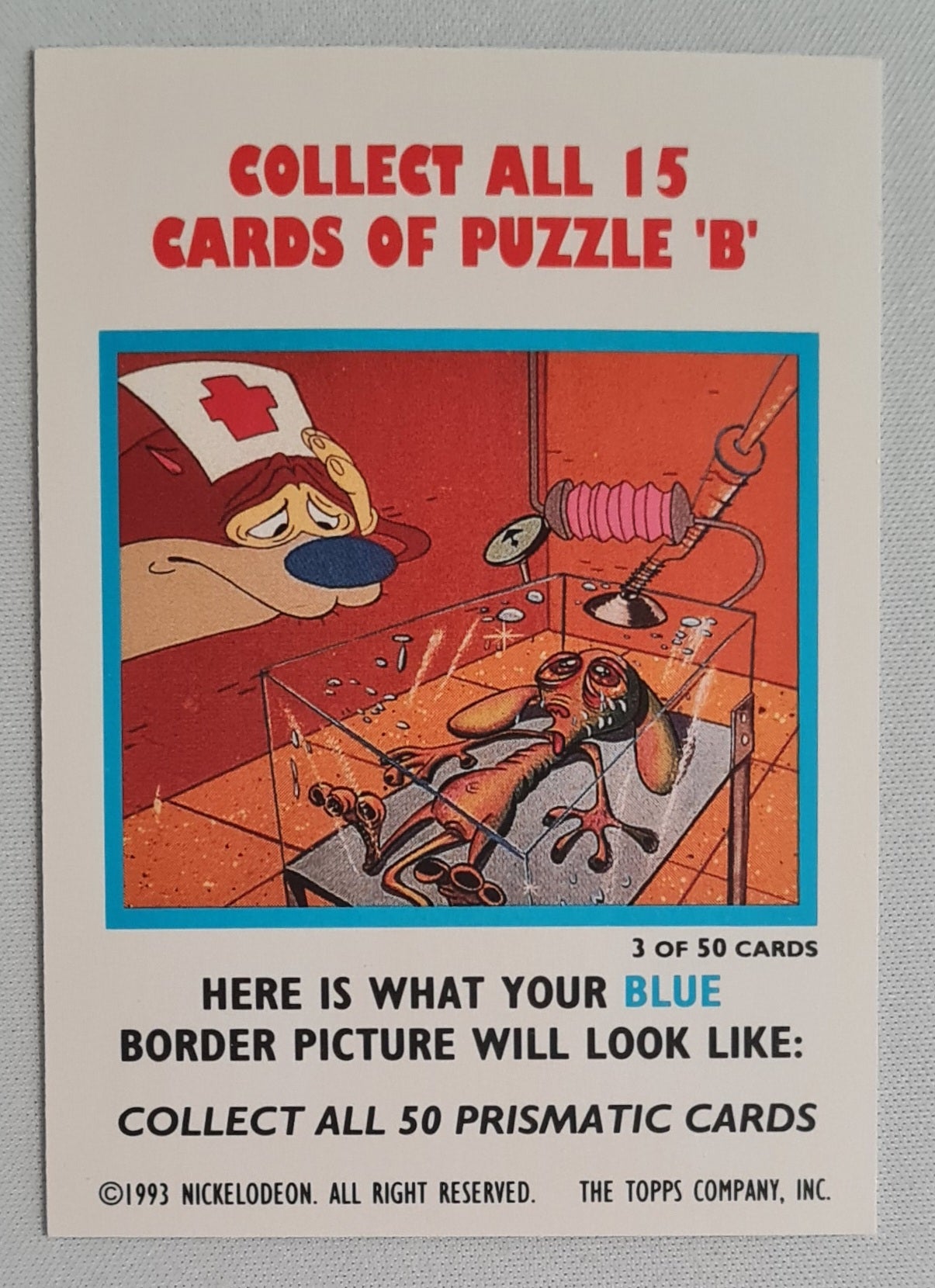Ren & Stimpy - 1993 Topps Nickelodeon Company BOTTOM ME, REN #3 (of 50 set)