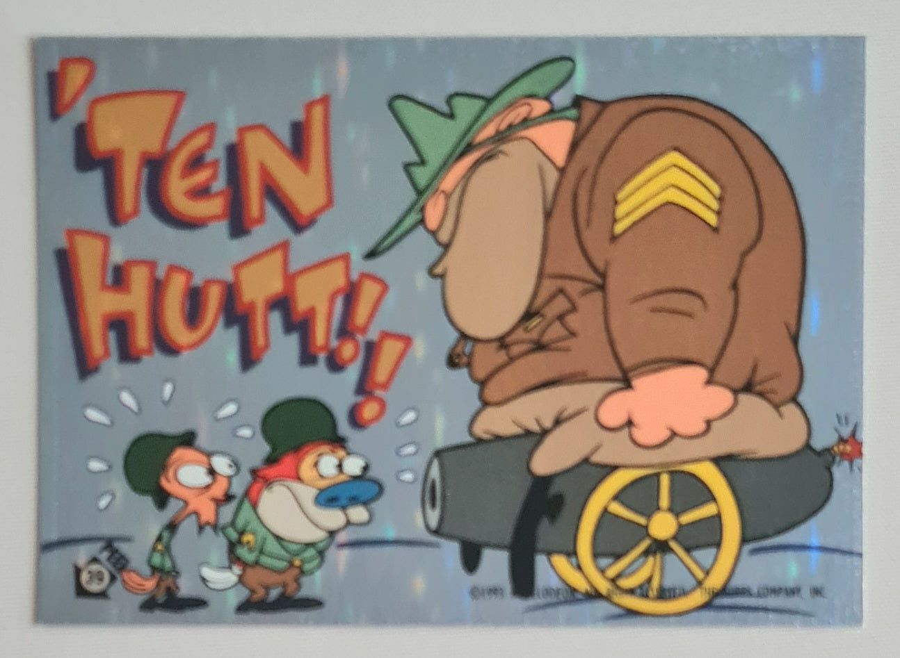 Ren & Stimpy - 1993 Topps Nickelodeon Company 'TEN HUTT !! #39 (of 50 set Stickers)