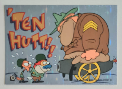 Ren & Stimpy - 1993 Topps Nickelodeon Company 'TEN HUTT !! #39 (of 50 set Stickers)