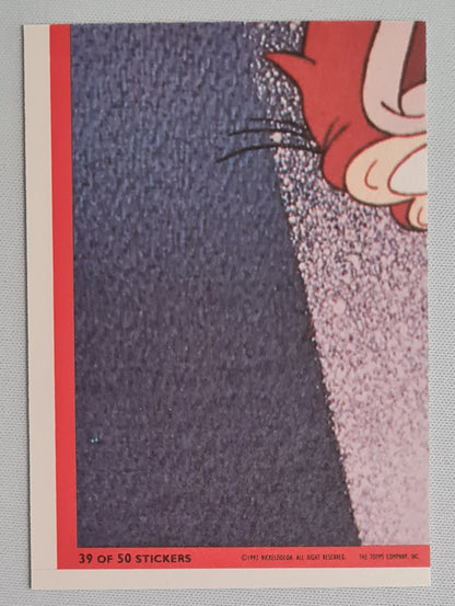 Ren & Stimpy - 1993 Topps Nickelodeon Company 'TEN HUTT !! #39 (of 50 set Stickers)
