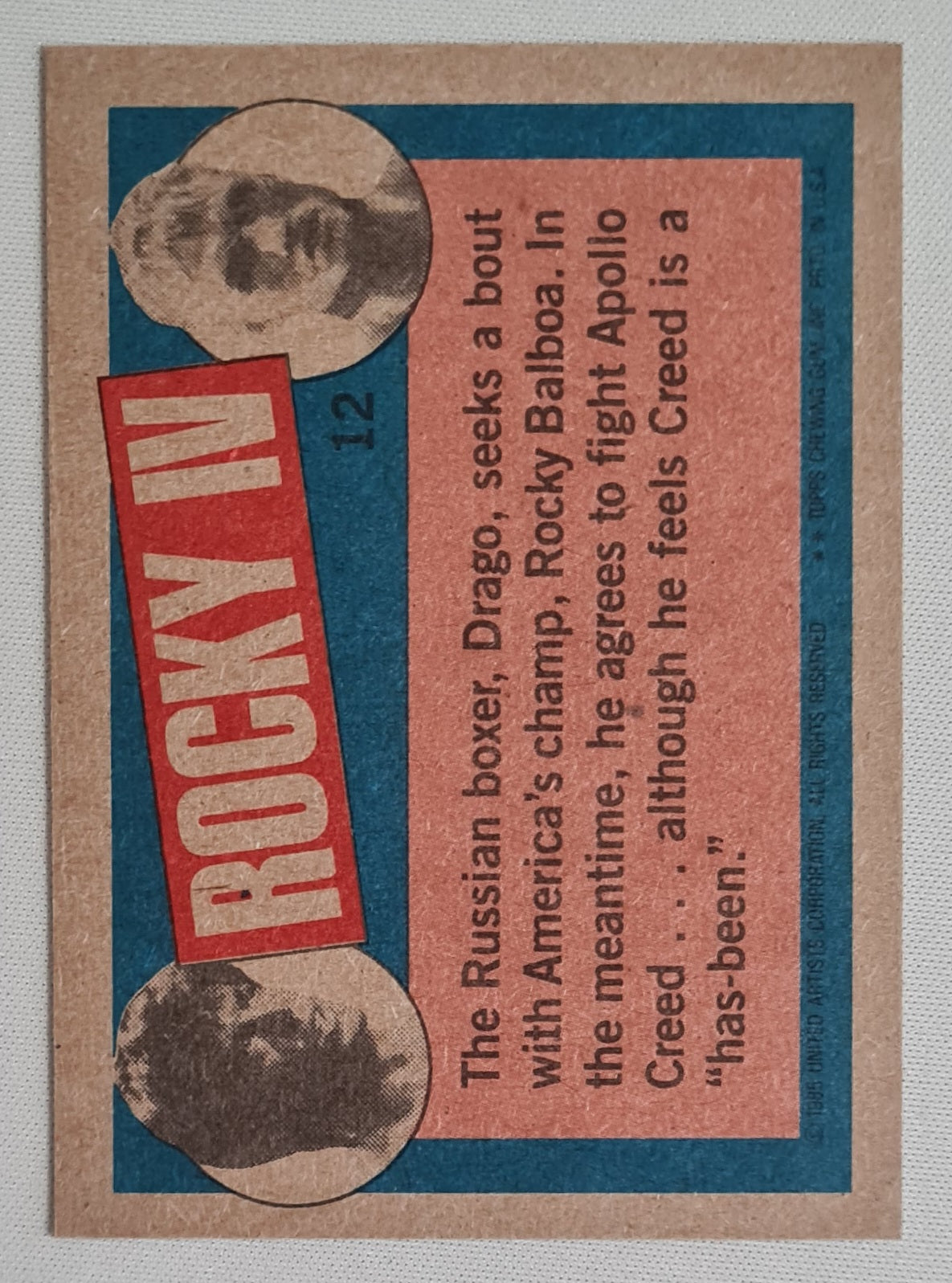 Rocky IV - 1985 Topps - The Fight is set - Featuring: Drago vs Apollo  #12