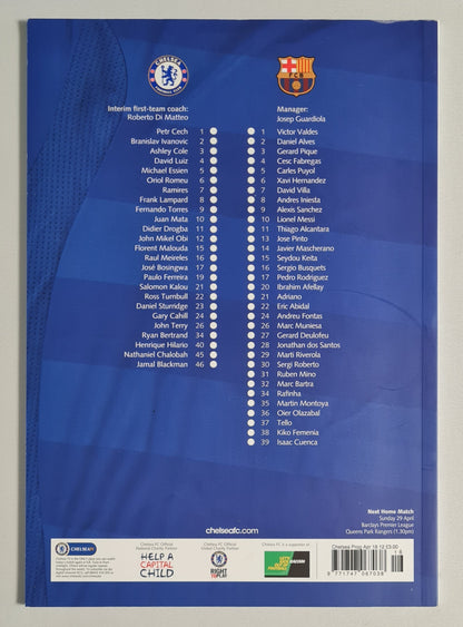 Chelsea FC Official Programme - 2012 UEFA Champions League vs FC Barcelona (Semi Final - 1st Leg)