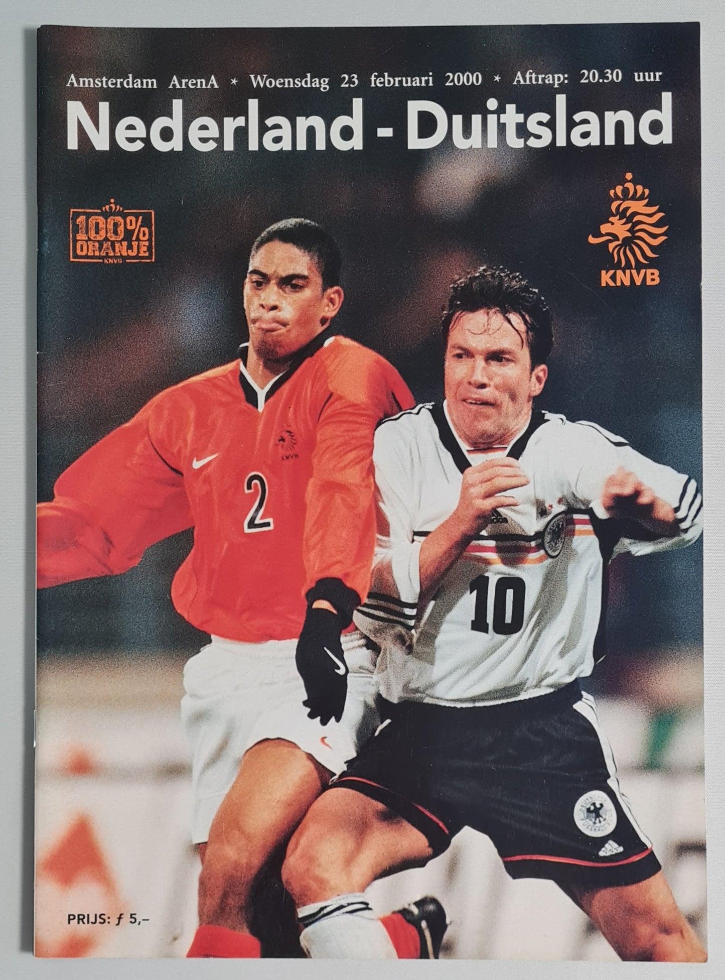 Nederland vs Duitsland Soccer Program - 2000 KNVB Match Program in Amsterdam Arena
