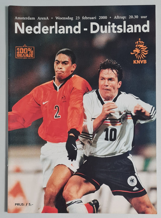 Nederland vs Duitsland Soccer Program - 2000 KNVB Match Program in Amsterdam Arena