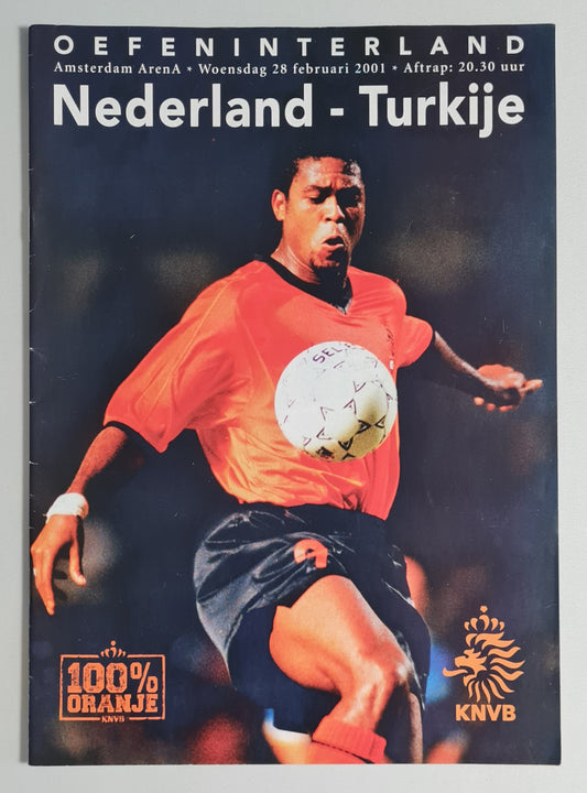 Nederland vs Turkije Soccer Program - 2001 KNVB Match Program in Amsterdam Arena